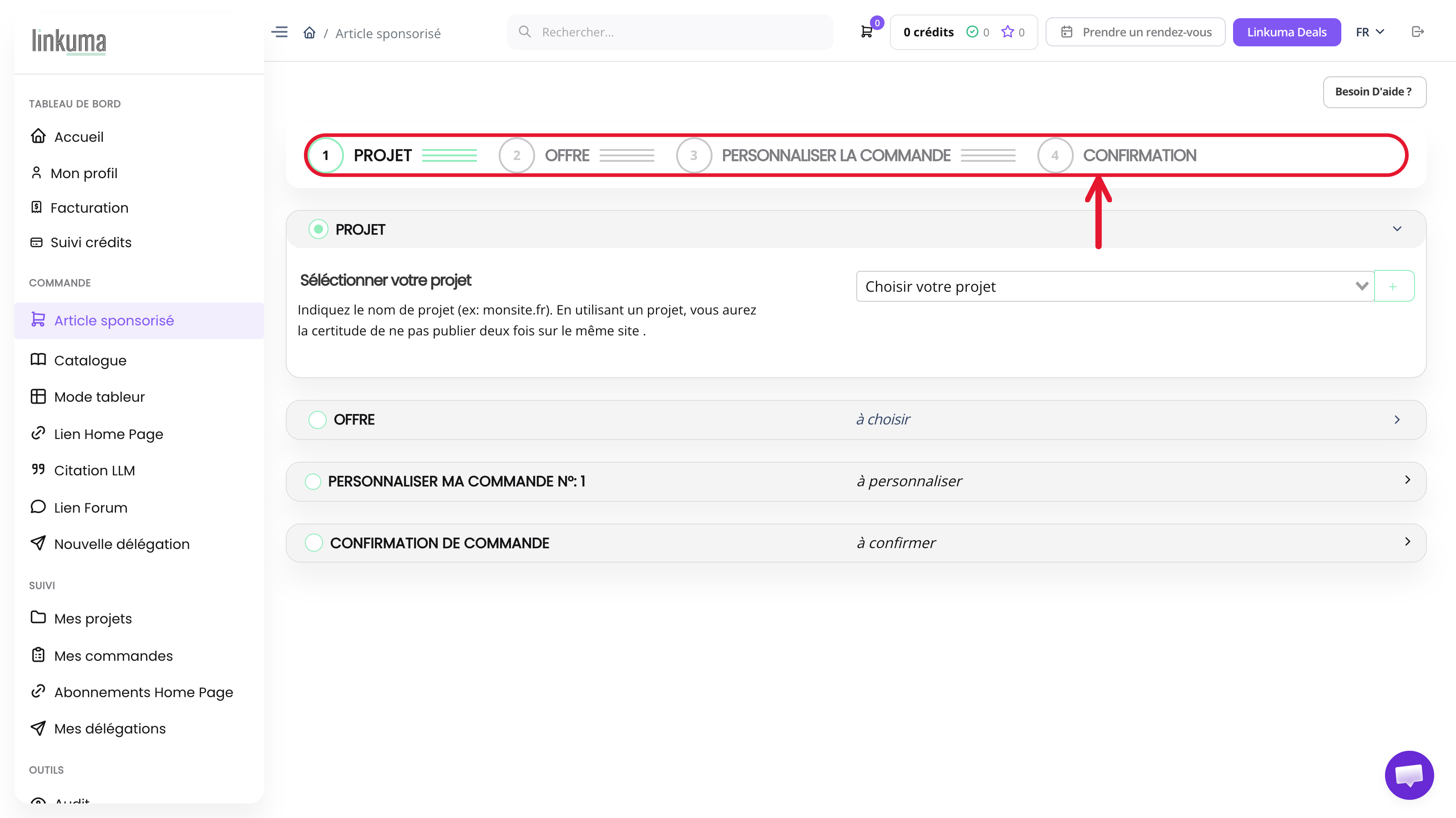 Comment utiliser Linkuma : les 4 étapes d’une commande, du projet à la confirmation